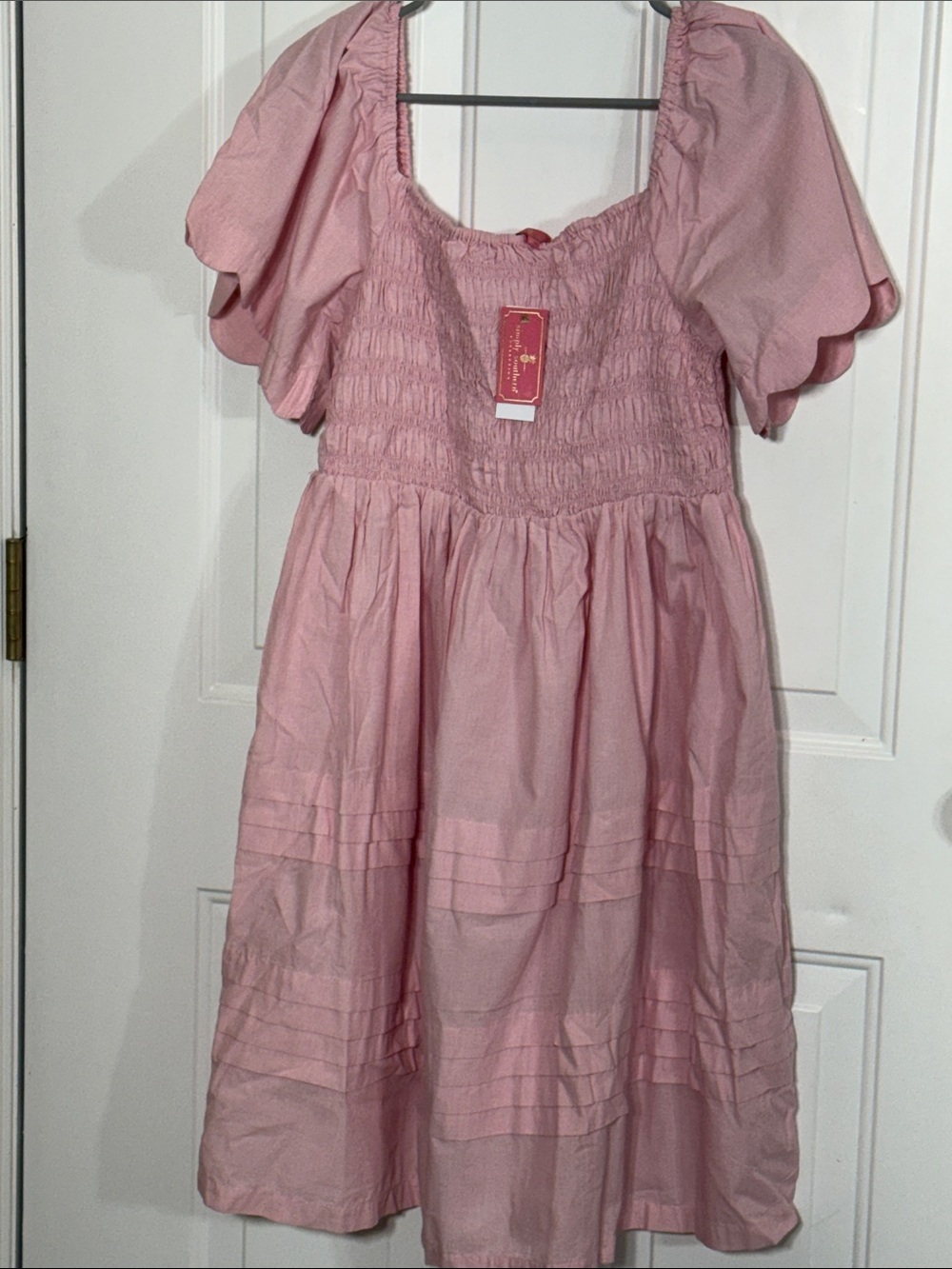 Simply Southern NWT Blush Smocked Puff-Sleeve Midi Dress